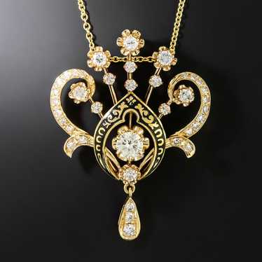 Victorian-Style Diamond and Enamel Necklace