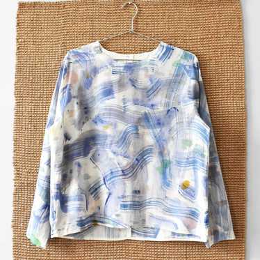 hand-painted vintage silk shirt #3
