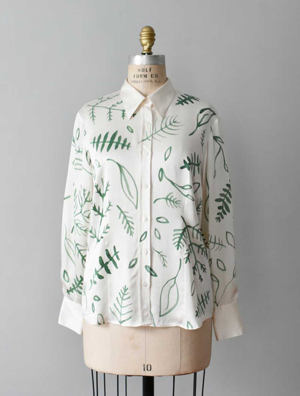 hand-painted vintage silk shirt #6 - image 4