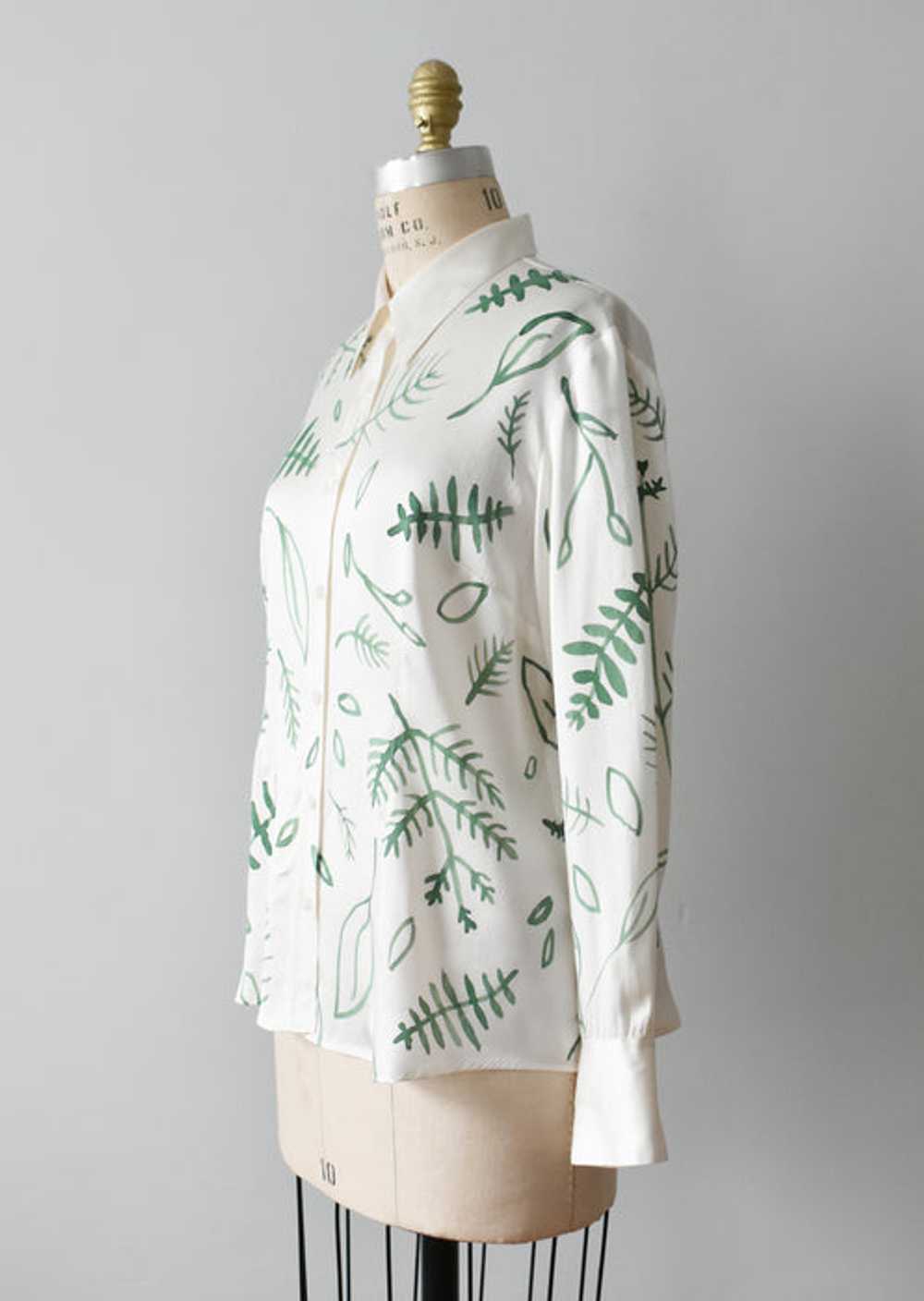 hand-painted vintage silk shirt #6 - image 9