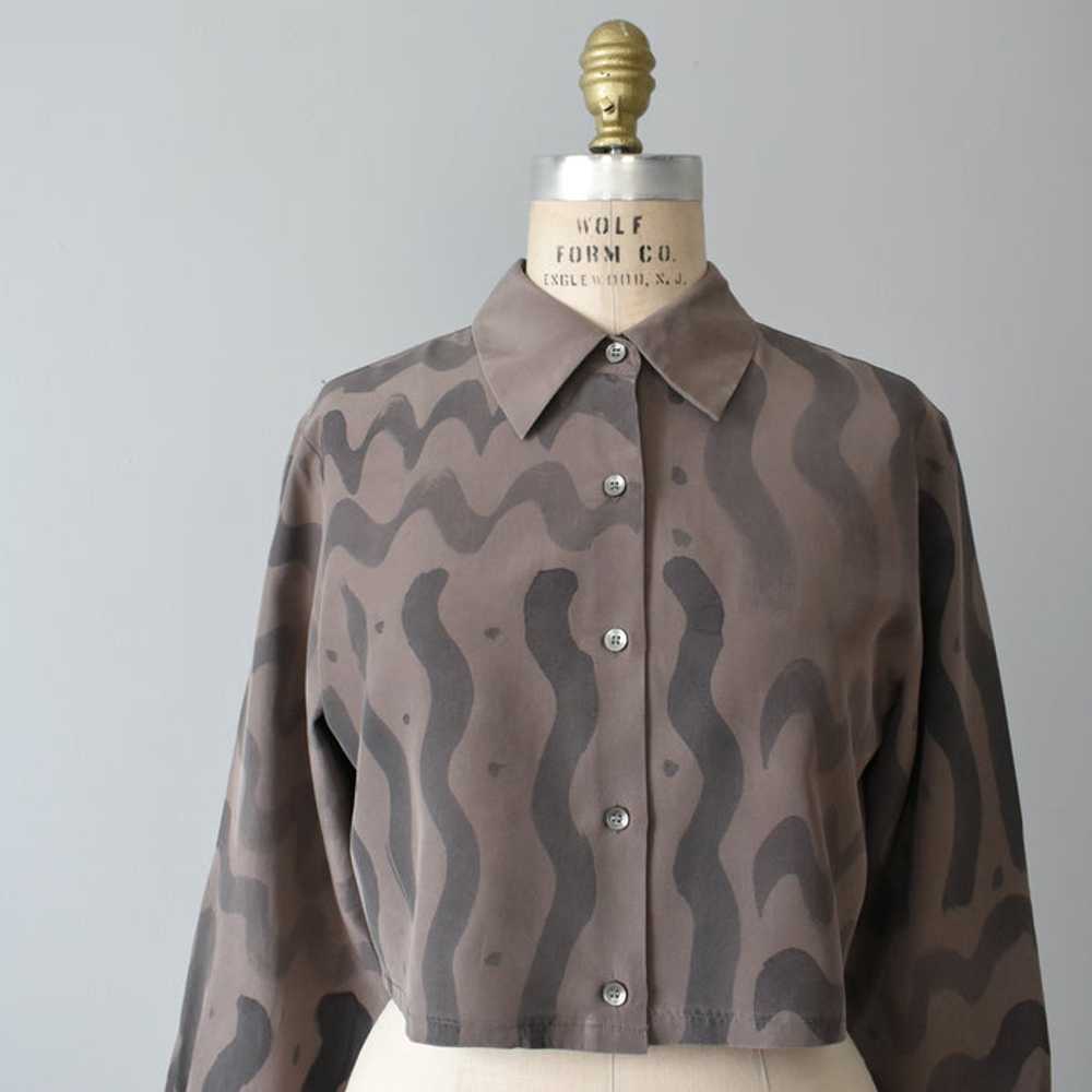 hand-painted vintage silk shirt 01 - image 2