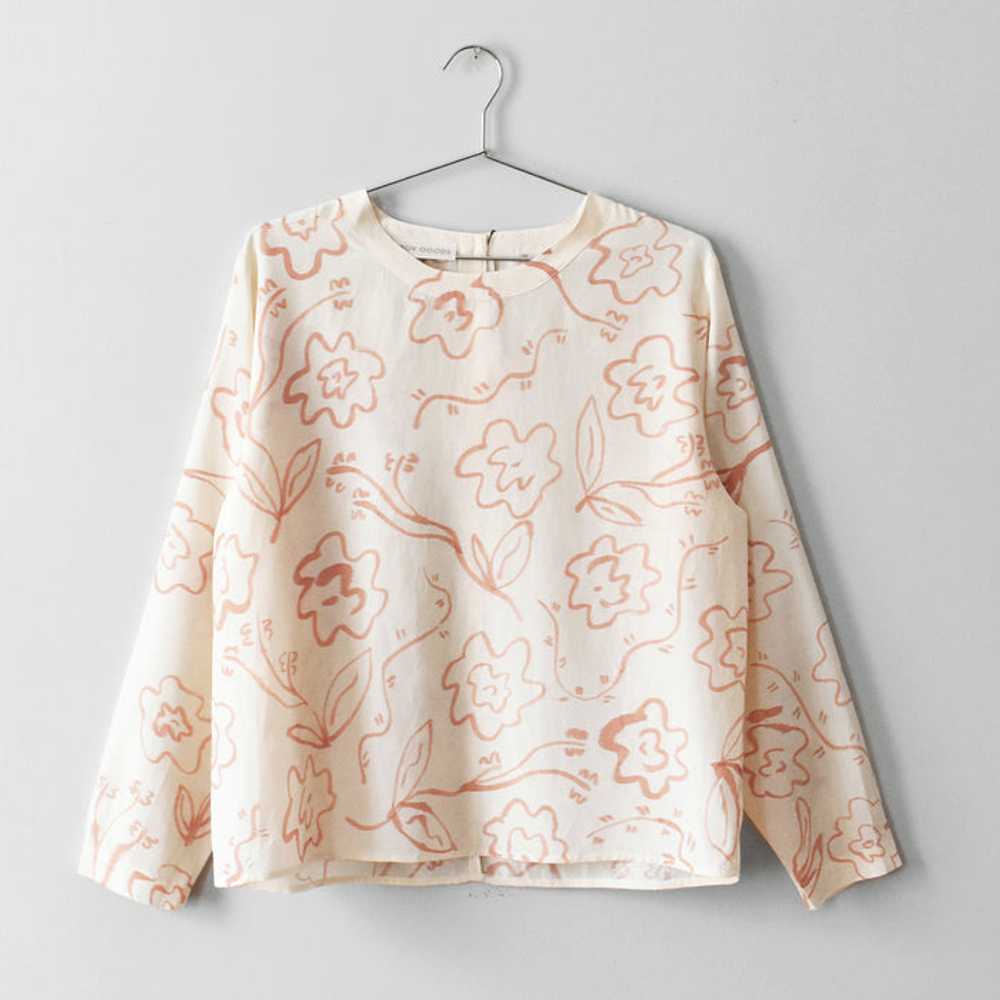 hand-painted vintage silk shirt | fleurs - image 1