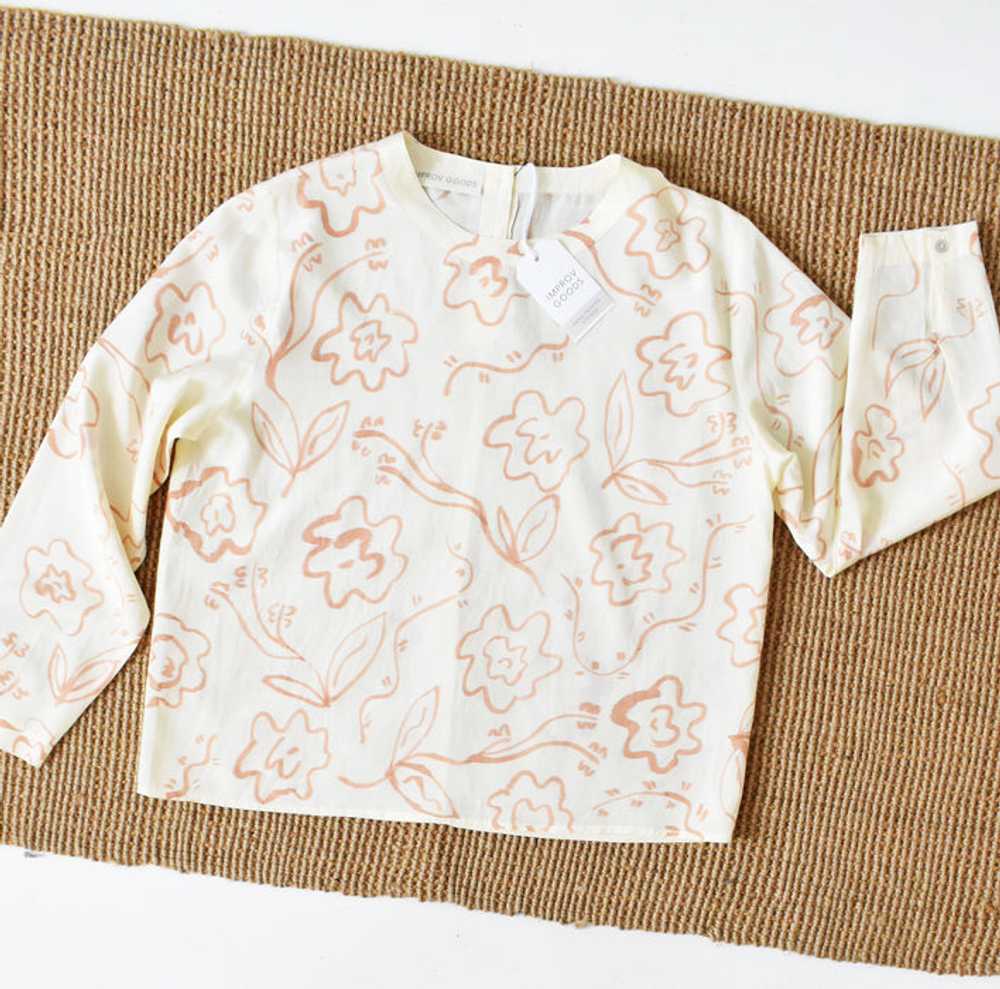 hand-painted vintage silk shirt | fleurs - image 4