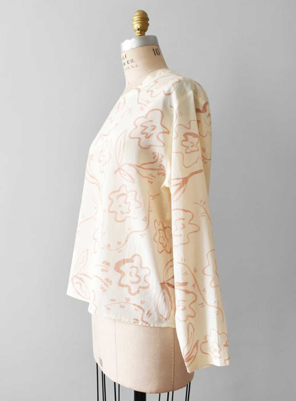 hand-painted vintage silk shirt | fleurs - image 6