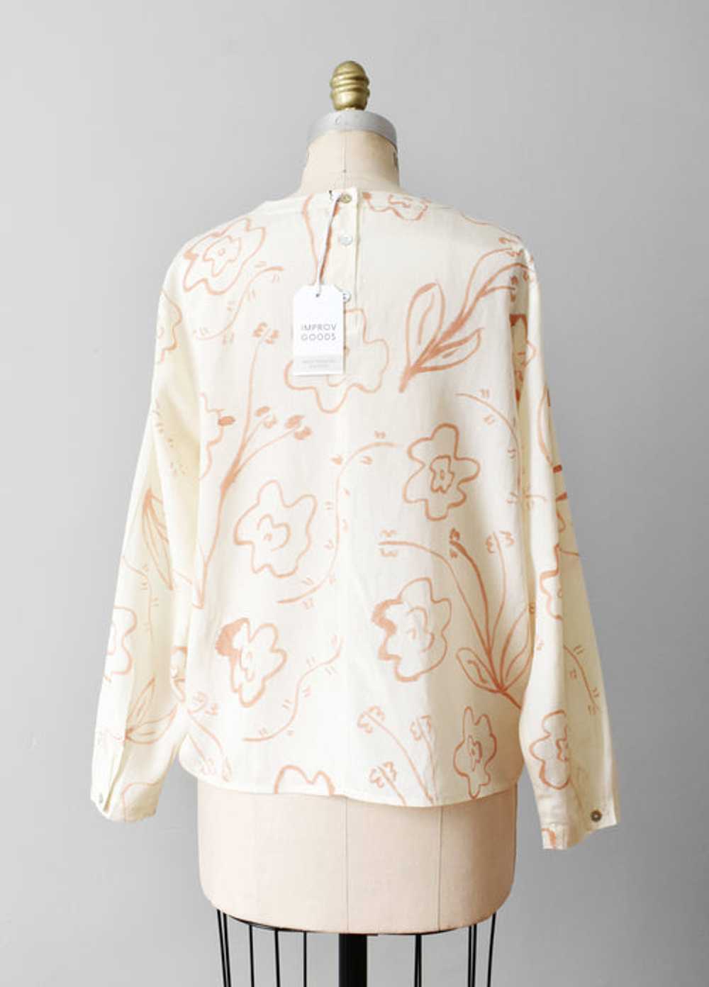 hand-painted vintage silk shirt | fleurs - image 9