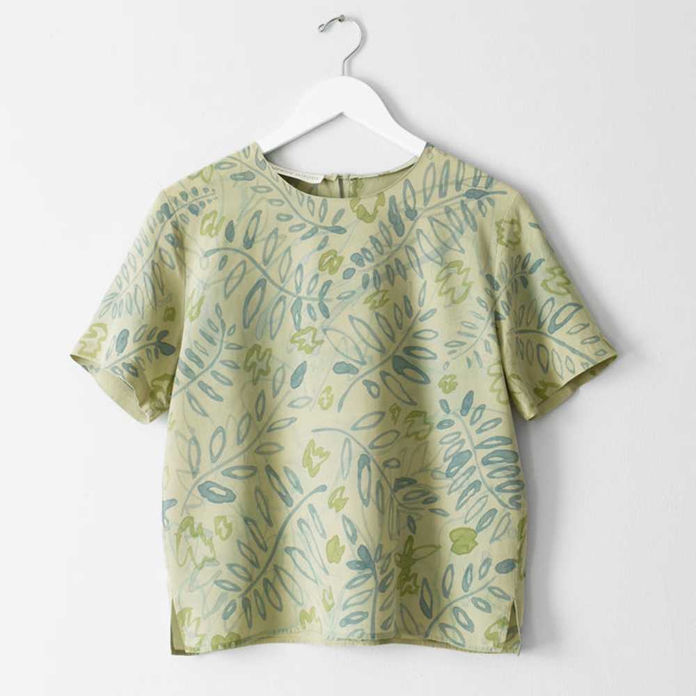 hand-painted vintage silk shirt | ivy - image 1