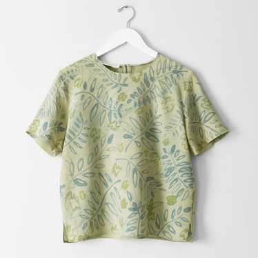 hand-painted vintage silk shirt | ivy - image 1
