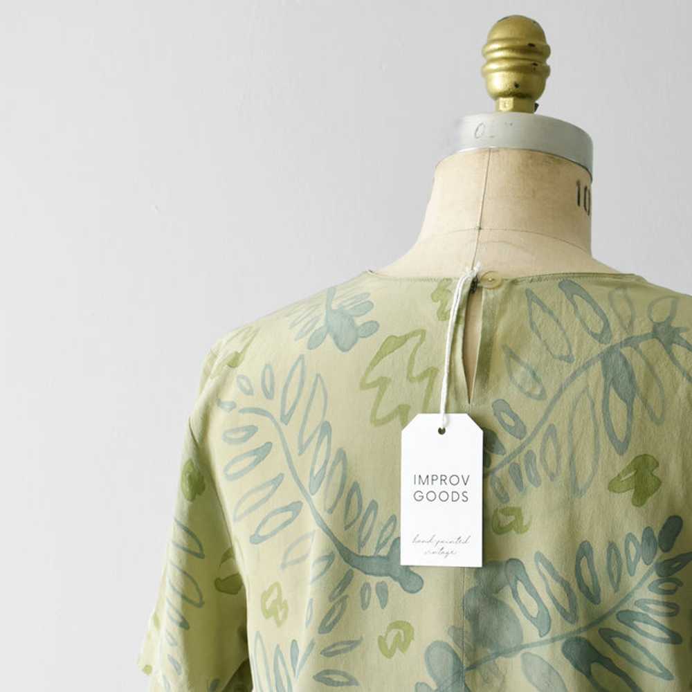 hand-painted vintage silk shirt | ivy - image 2