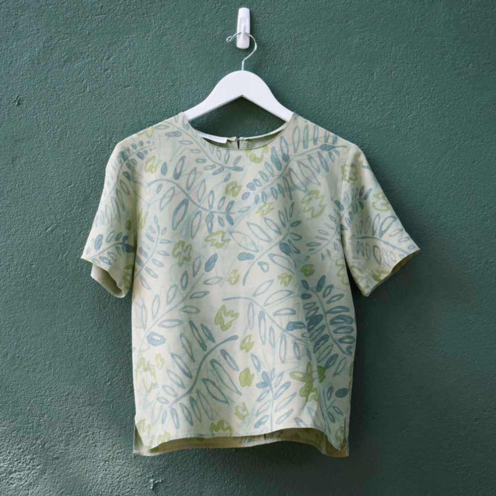 hand-painted vintage silk shirt | ivy - image 3