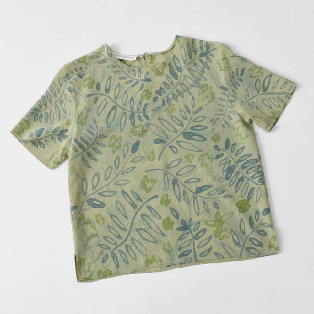 hand-painted vintage silk shirt | ivy - image 5