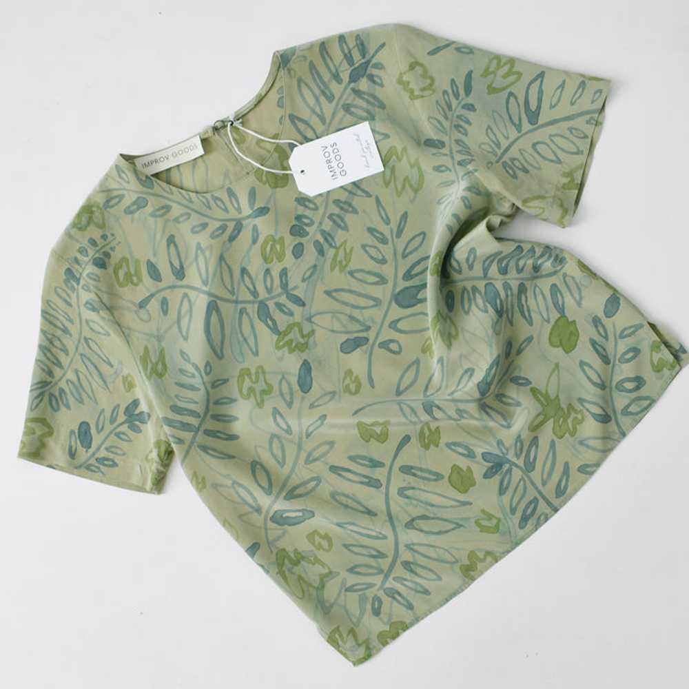 hand-painted vintage silk shirt | ivy - image 7