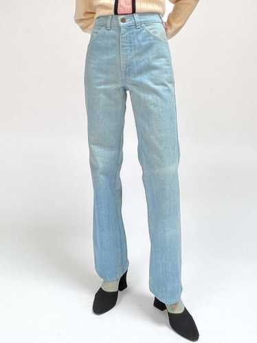 1970's Levi's Bell Bottom Jeans / Haute Hippie Denim / Leather Star Patches  Embroidered Bell Bottoms / Stage Wear 
