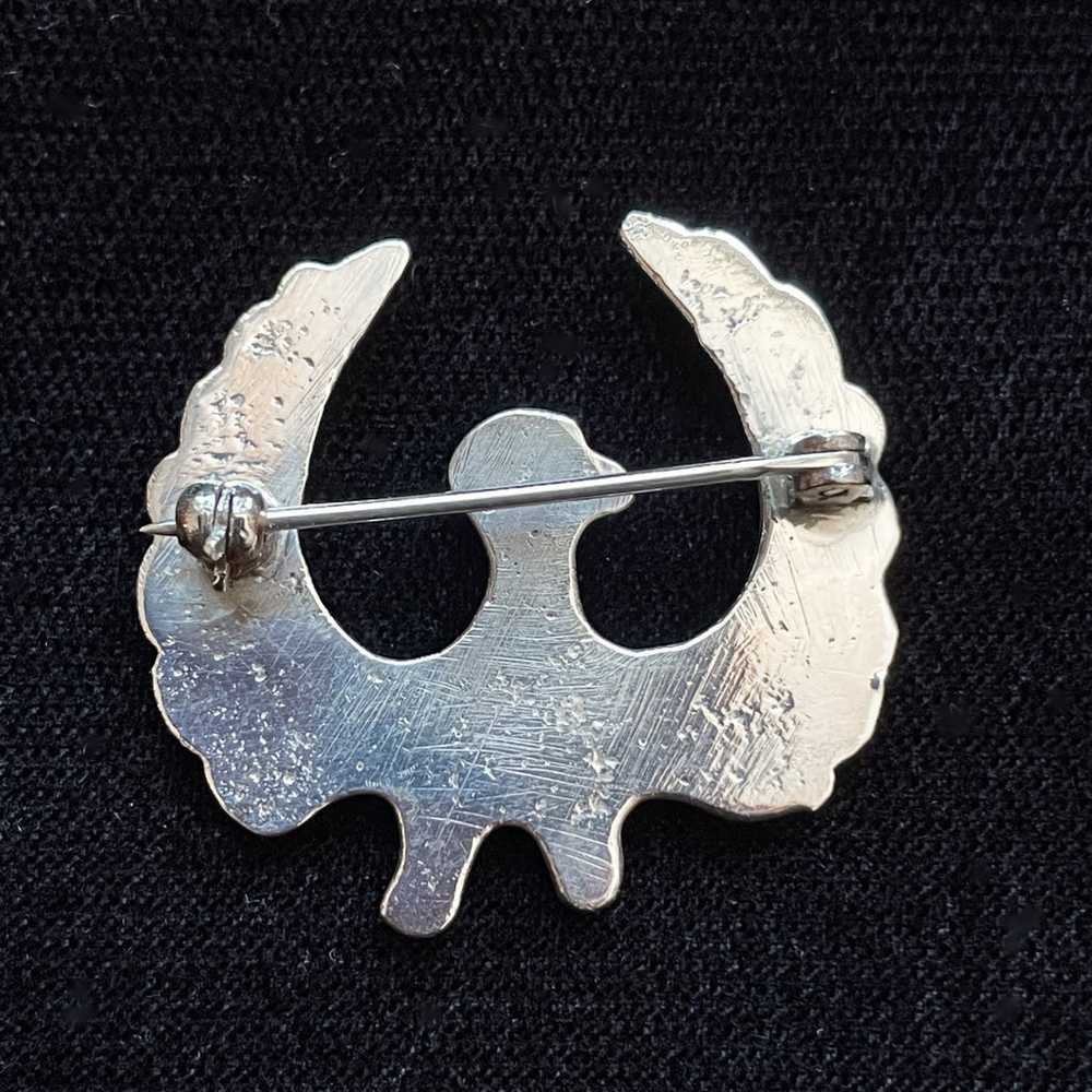 Vintage Sterling Silver Southwestern Bird Brooch,… - image 6