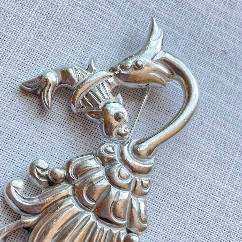 Vintage Los Castillo 'Maya Bird' Brooch, Sterling… - image 3