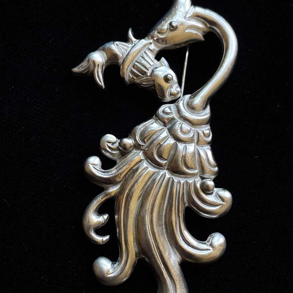 Vintage Los Castillo 'Maya Bird' Brooch, Sterling… - image 4