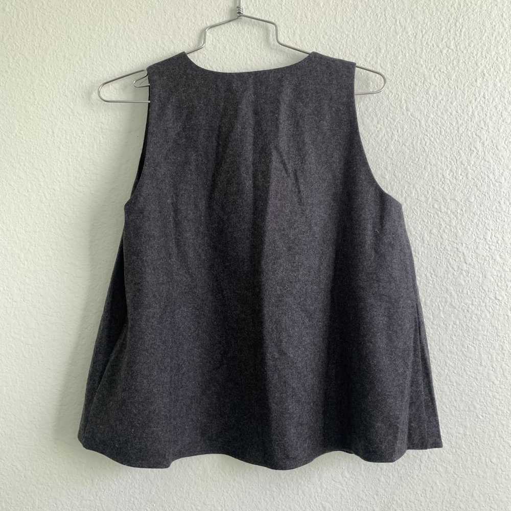 HACHE designer v-neck sleeveless wool blend sweater top blouse shirt on sale 40 grey