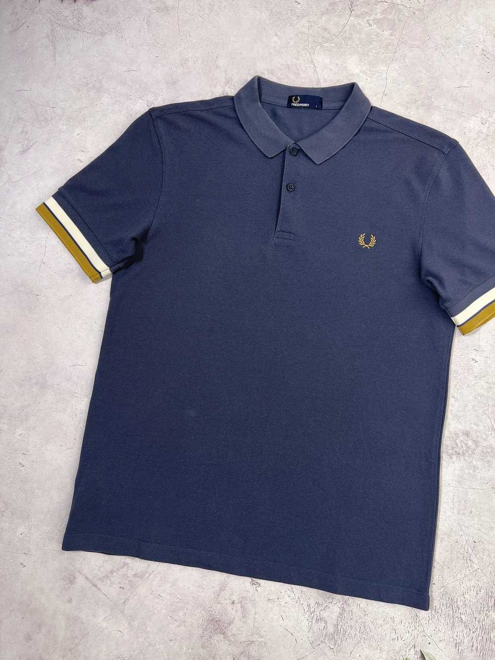 Fred Perry Fred Perry Polo T-Shirt Dark Grey & Go… - image 2