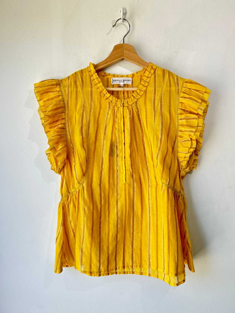 Apiece Apart Yellow Ruffle Top - image 1