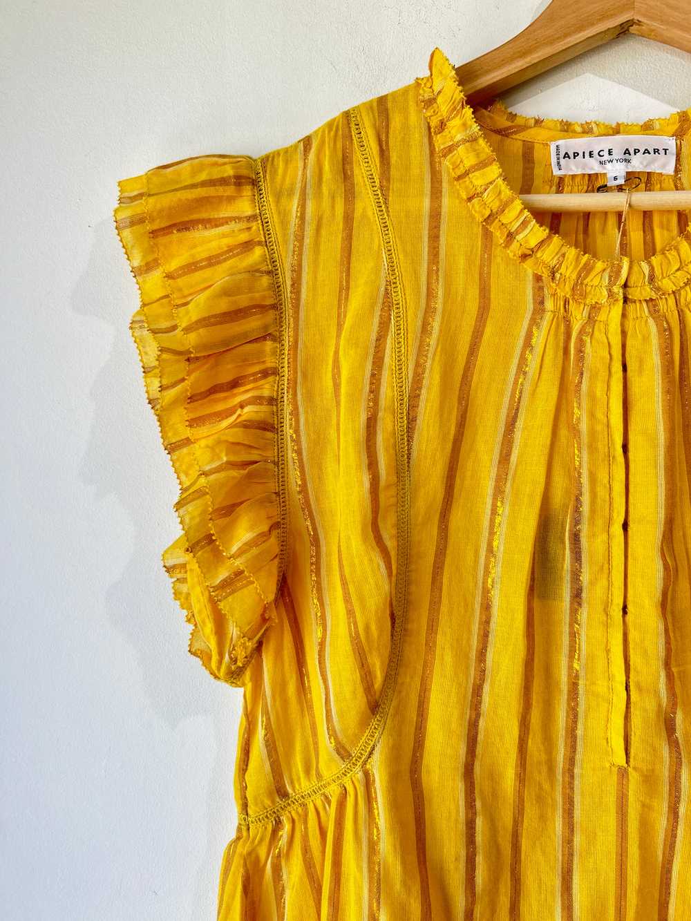 Apiece Apart Yellow Ruffle Top - image 2