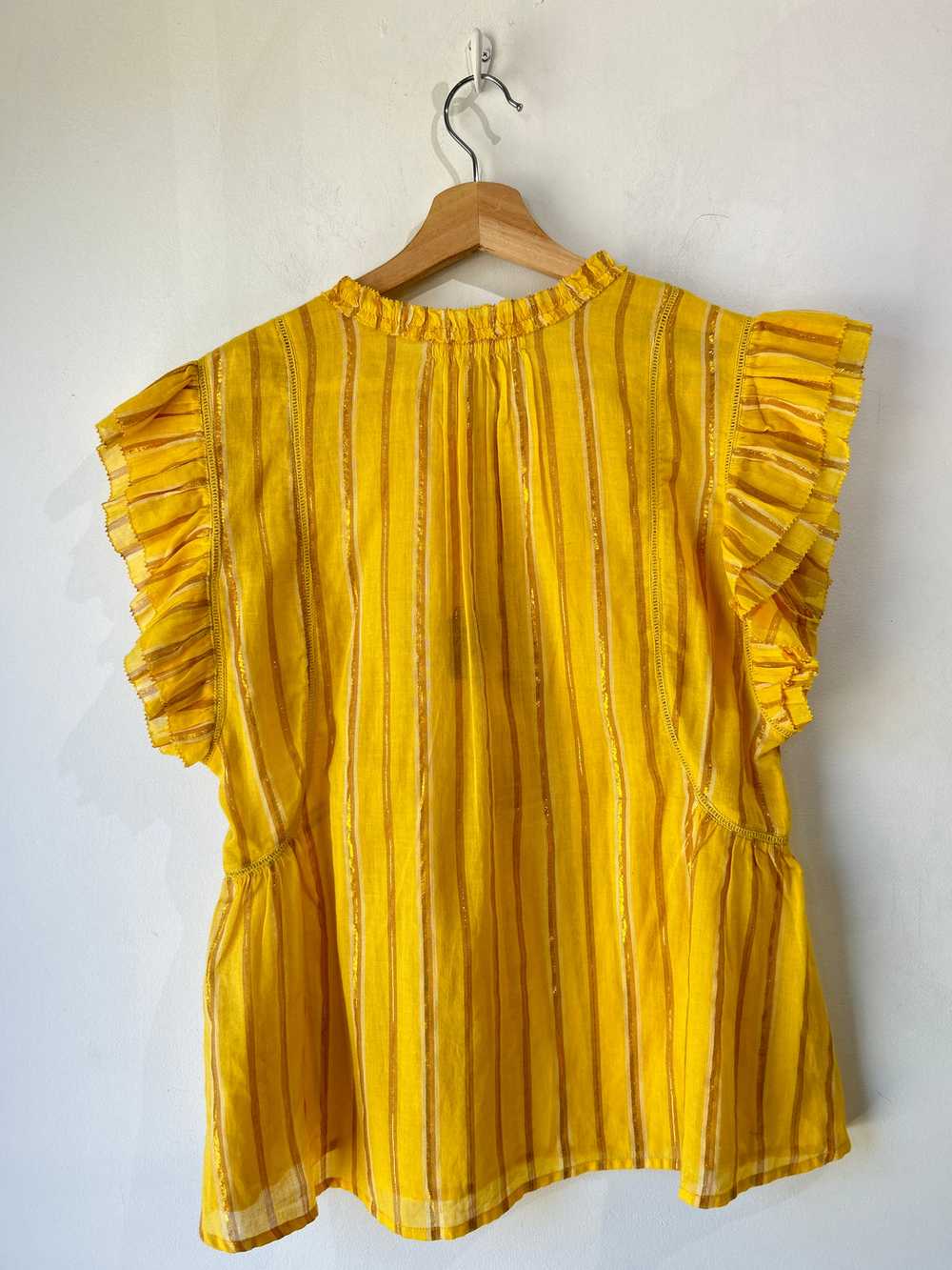 Apiece Apart Yellow Ruffle Top - image 4