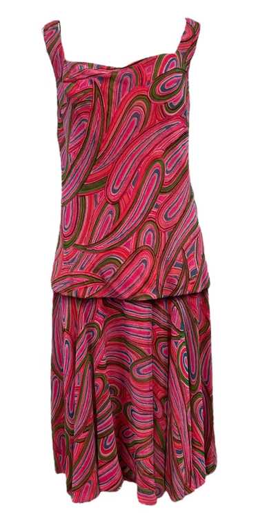 Joan Leslie 60s Mod Psychedelic Chiffon Party Dres