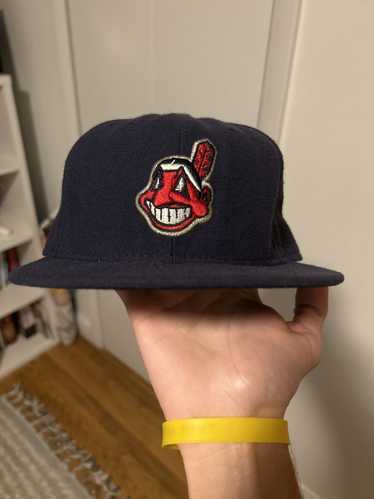 vtg New Era 59Fifty Cleveland Indians Hat 7 3/4 On Field Hat usa rare  players ec