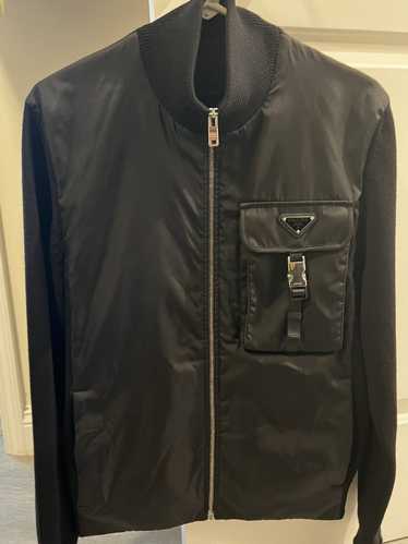 Shop PRADA RE NYLON Padded denim jacket (GEB218_10UJ_F0008_S_212) by  NewLips