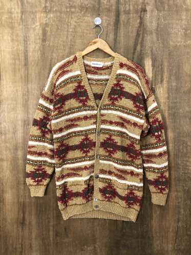 Cardigan × Coloured Cable Knit Sweater × Navajo B… - image 1