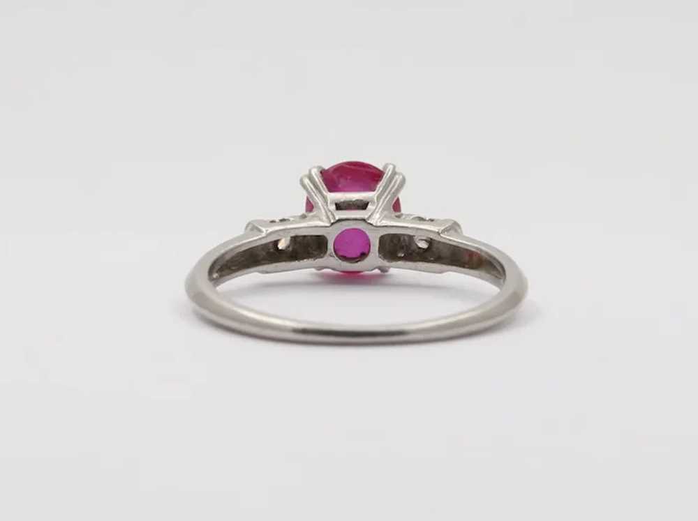 Vintage Platinum Star Ruby & Diamond Ring, Engage… - image 7