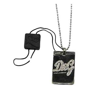 Dolce & buy Gabbana authentic Logo LOVE charm chain necklace vintage 00s silver tone