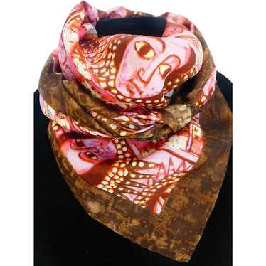 Hand Woven Silk ‘FACES’ Ethiopia Scarf 35 In - image 1