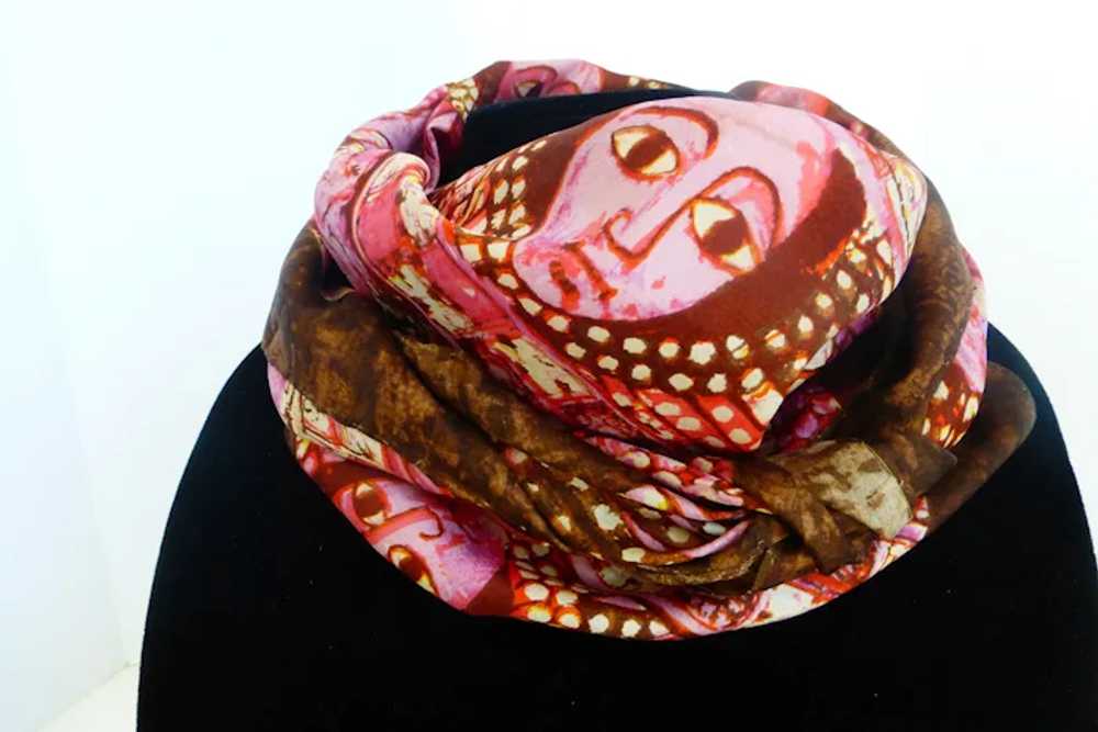 Hand Woven Silk ‘FACES’ Ethiopia Scarf 35 In - image 3