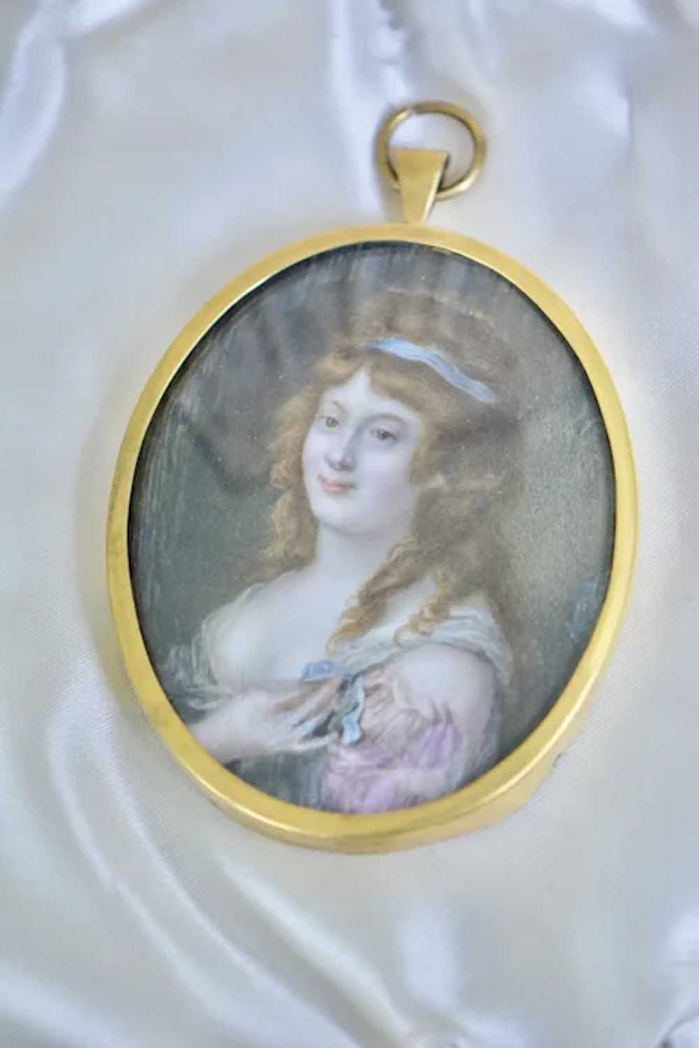 Victorian Miniature Portrait Pendant - image 2