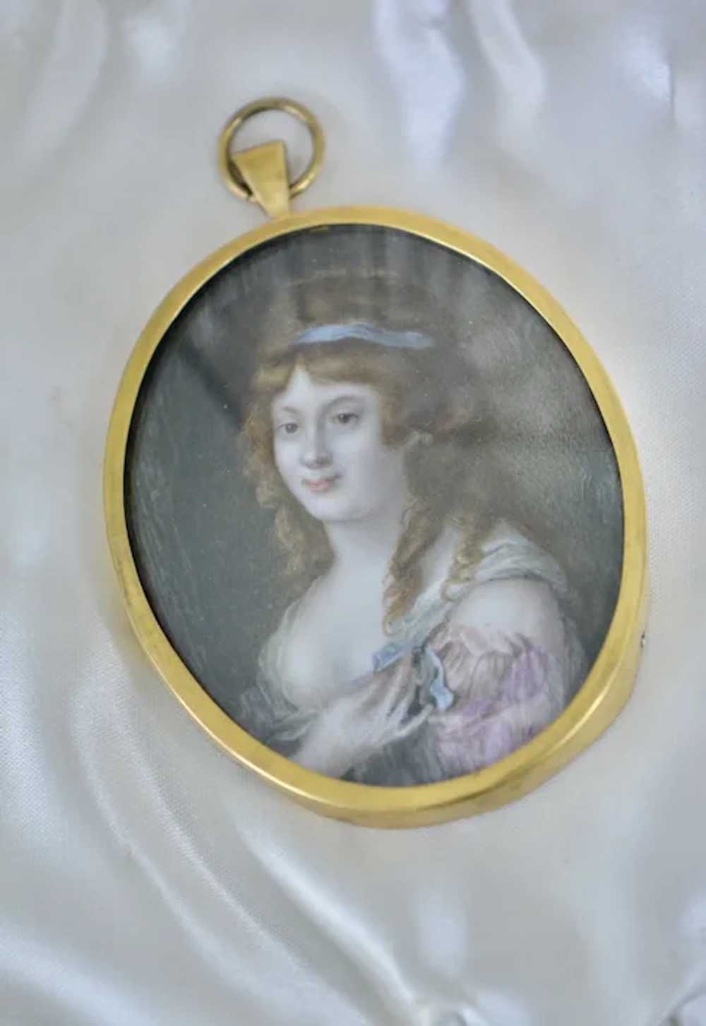 Victorian Miniature Portrait Pendant - image 3