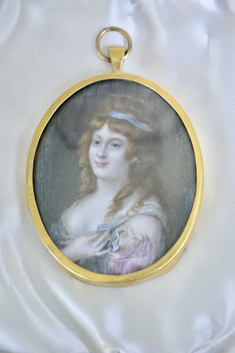 Victorian Miniature Portrait Pendant - image 4