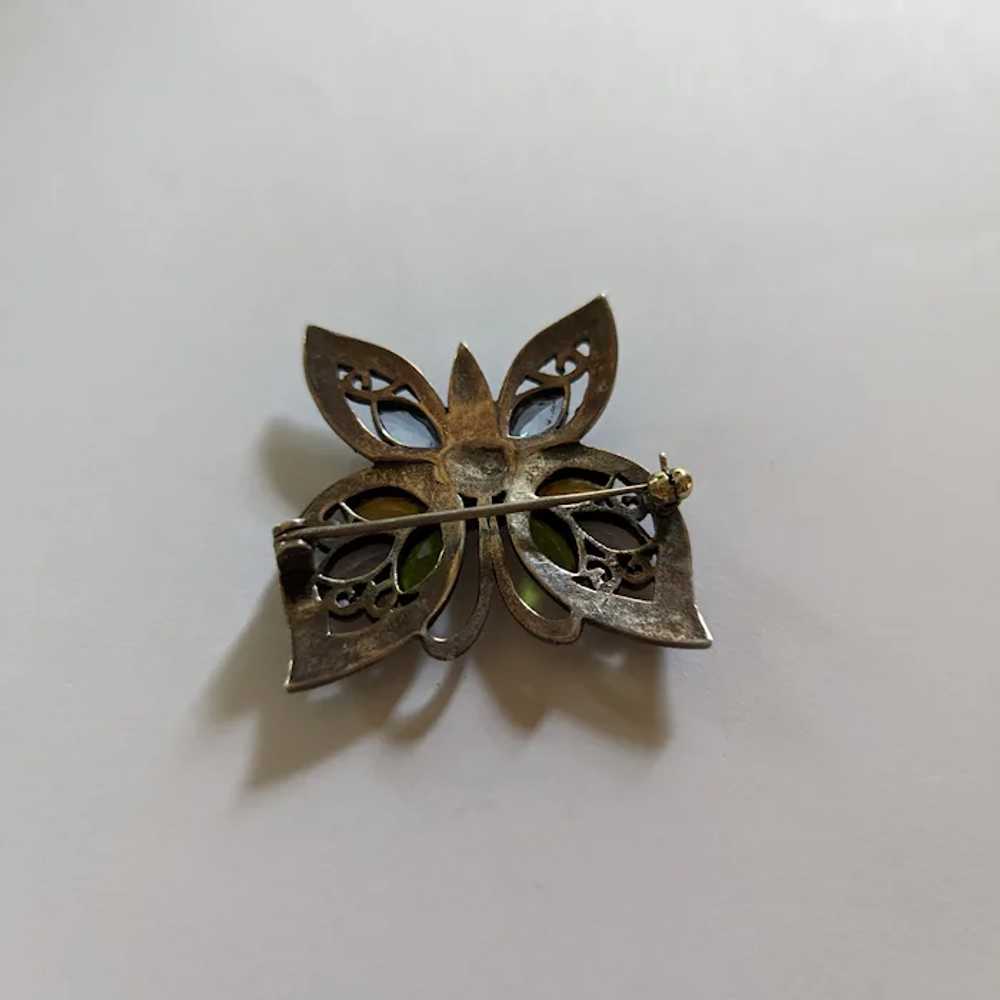 Sterling Silver Marcasite Butterfly Pin - image 3