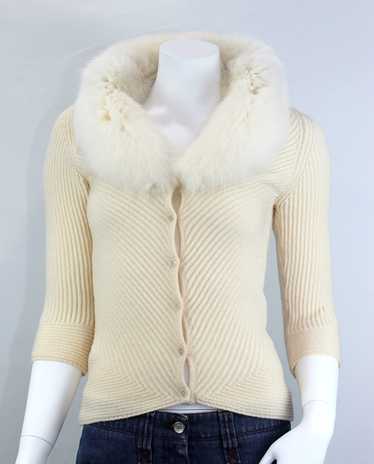 L 14 Real MINK Fur ANGORA Sweater Black 