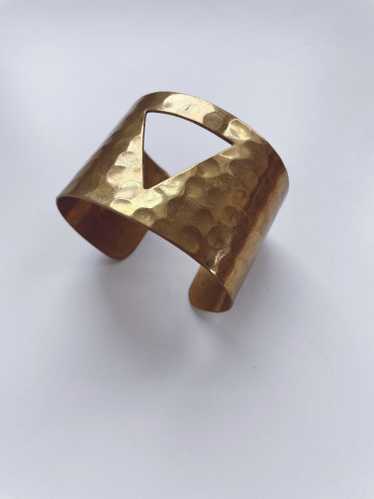 Brass geometric bangle - Gem