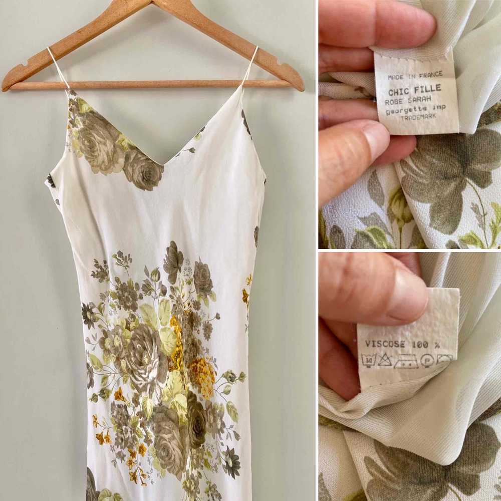 Floral slip dress - Floral slip dress, in white v… - image 7
