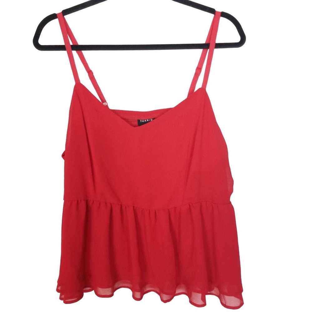 Other Torrid 0X Sleeveless Smocked Back Peplum V-… - image 1