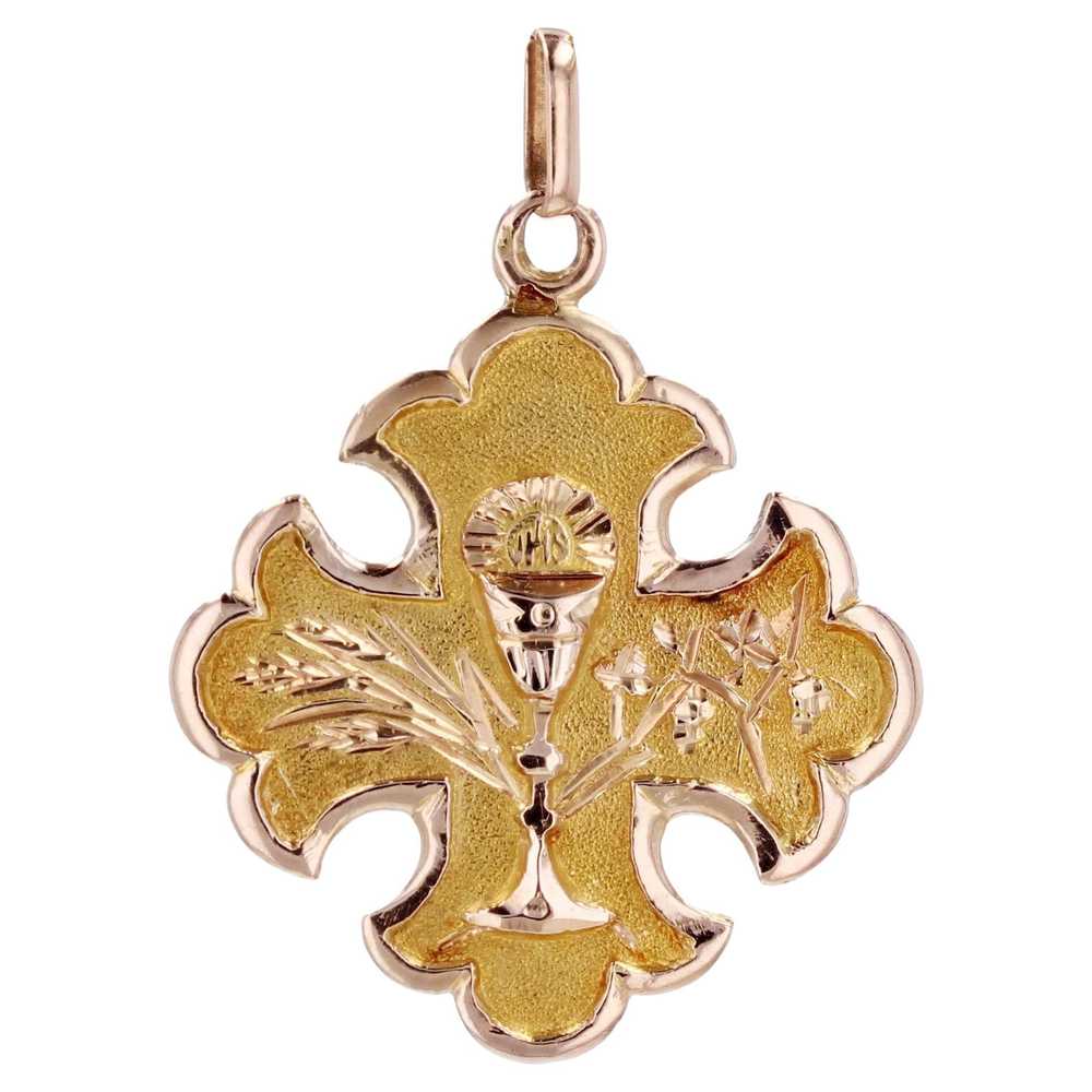 French 19th Century 18 Karat Rose Gold Fleur-de-l… - image 1