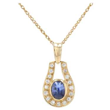 Modern Sapphire Diamonds 18 Karat Yellow Gold Nec… - image 1
