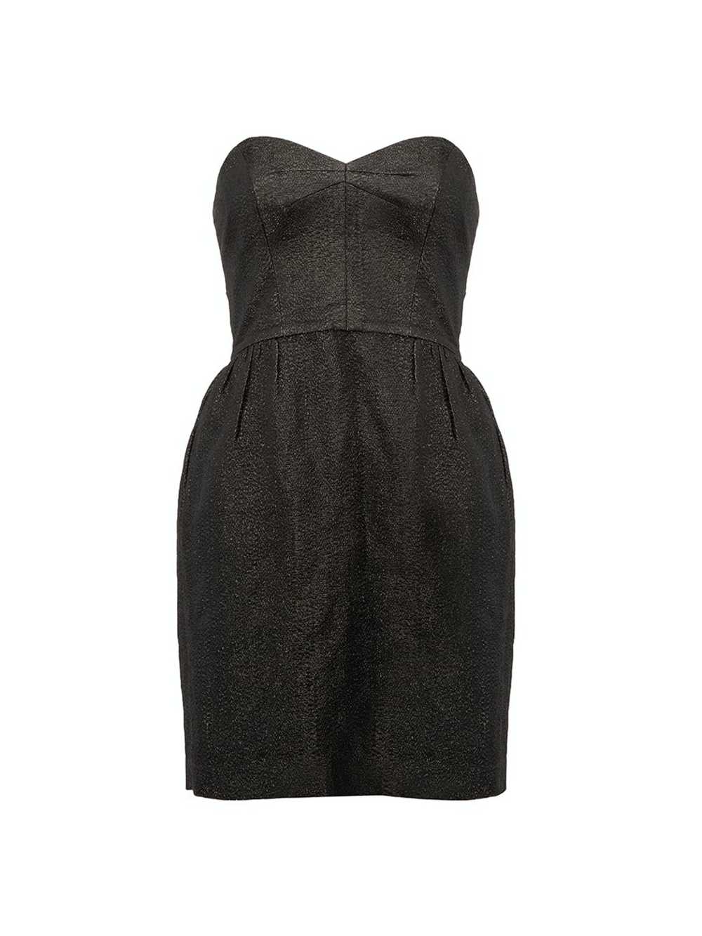 Milly Black Glitter Strapless Mini Dress - image 1