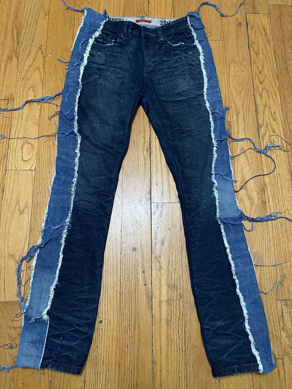 Japanese Brand Distress side patch jeans - image 1