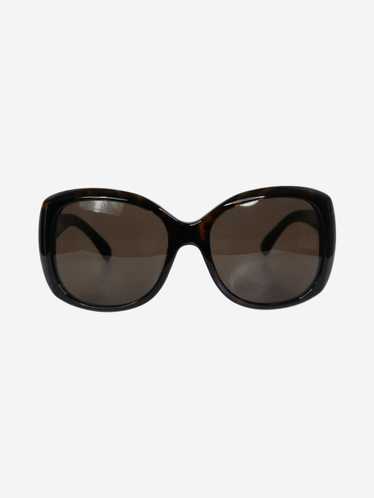 Chanel Brown Coco Mark tortoise shell sunglasses