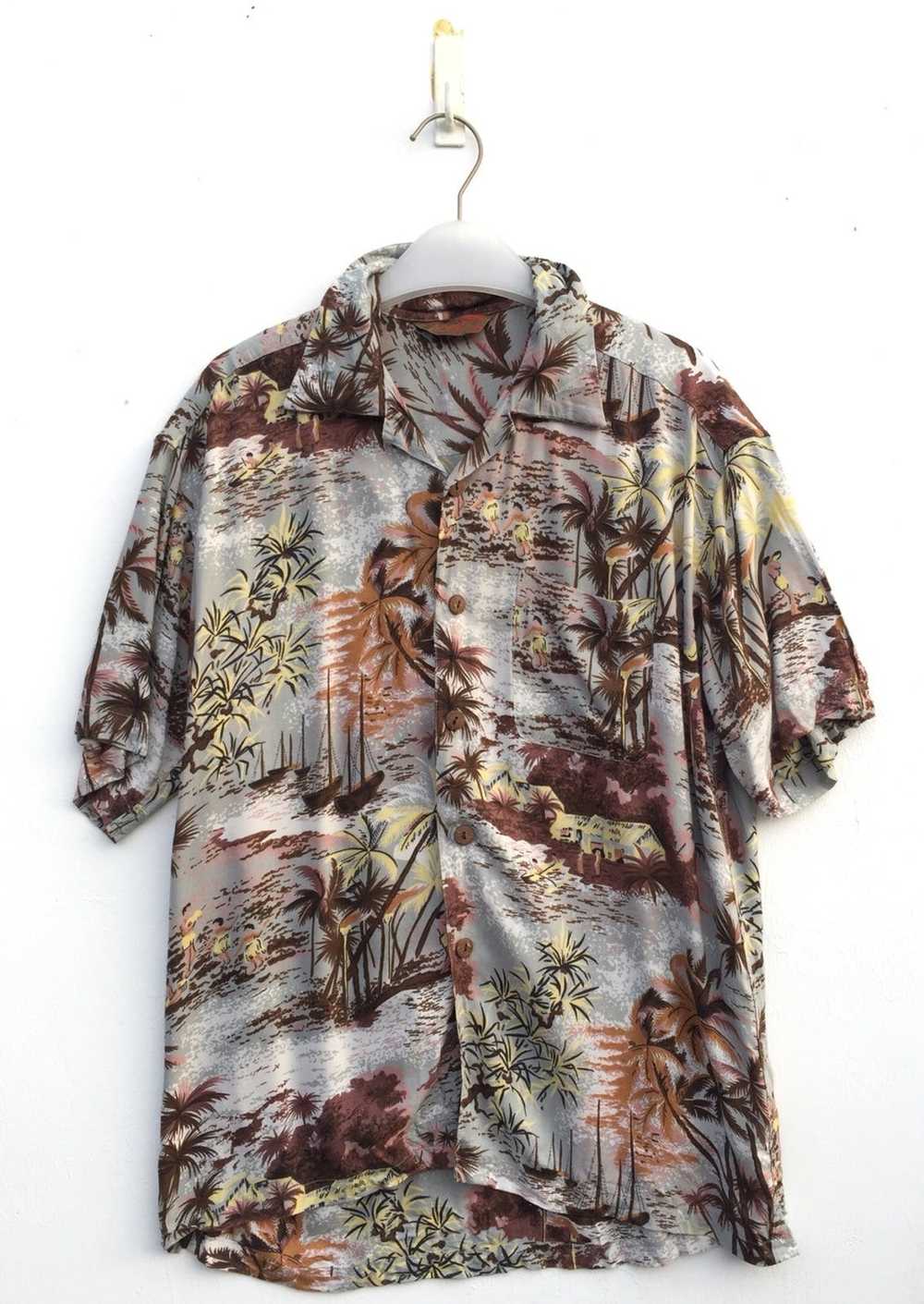 Art × Hawaiian Shirt Hawaii 100 Rayon Full Print … - image 1