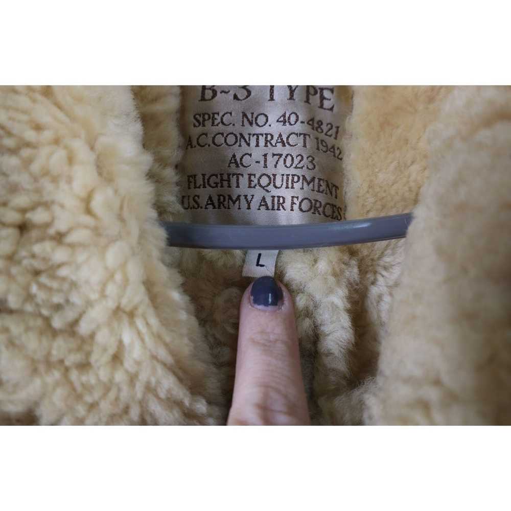 Vintage Vintage ReplicaThrashed WWII Shearling Le… - image 10