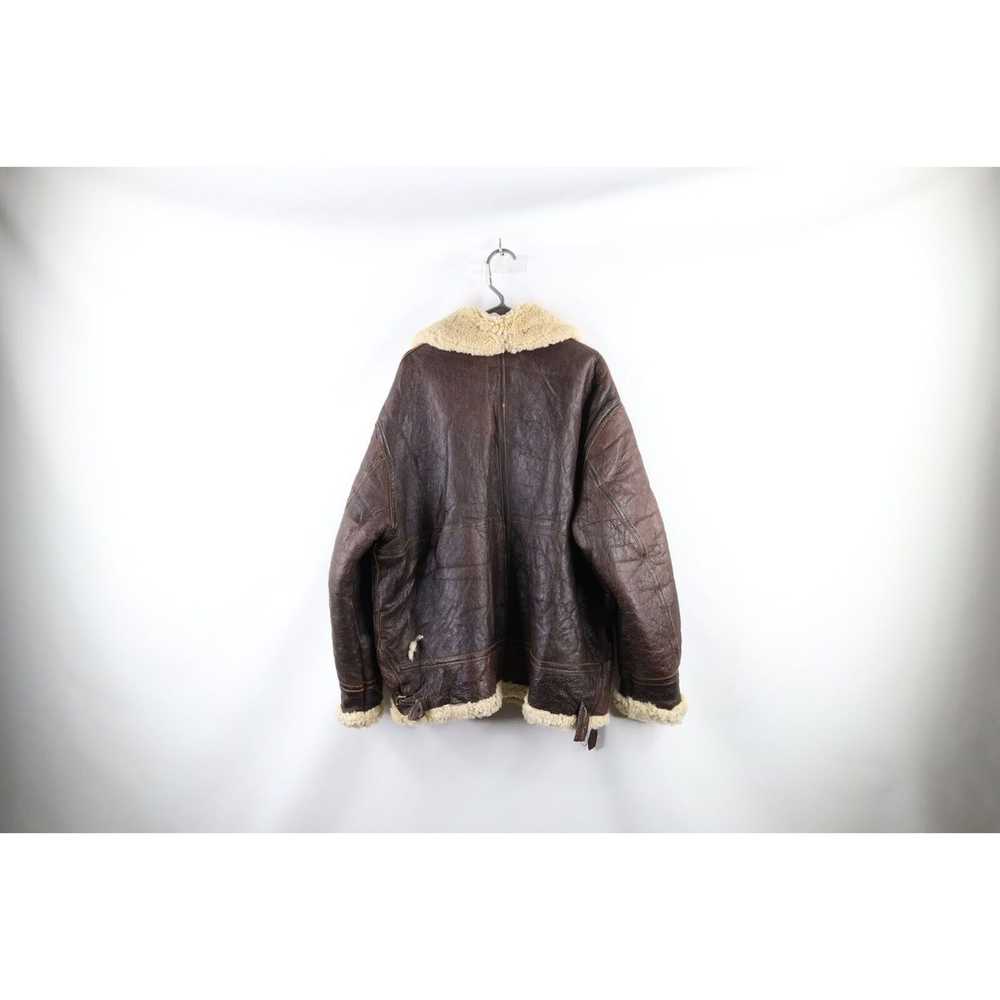 Vintage Vintage ReplicaThrashed WWII Shearling Le… - image 11