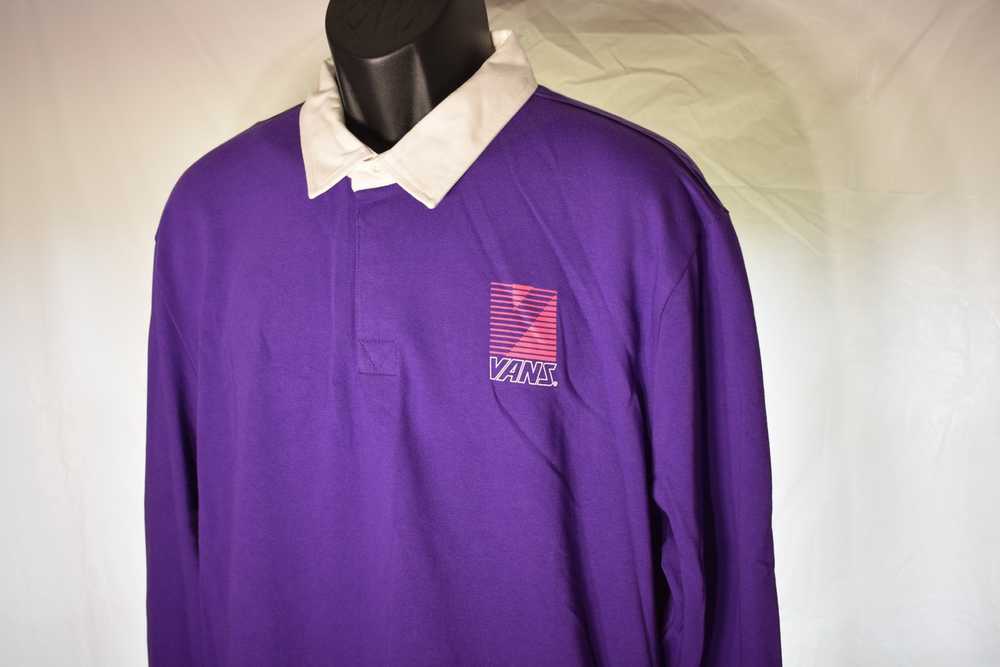 Vans Vans Retro Sport Purple Long Sleeve Polo Shirt - Gem