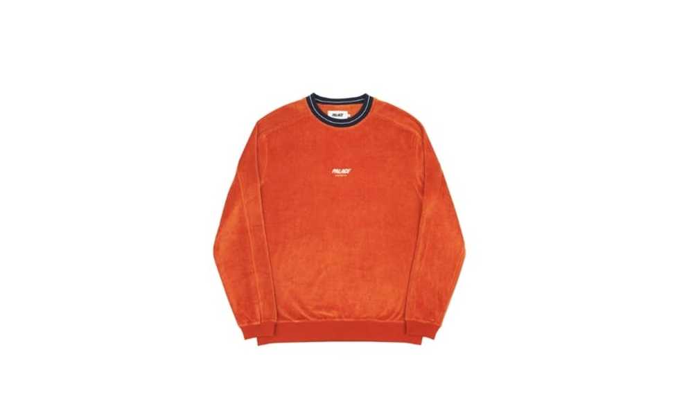 Palace PALACE Velour Crewneck Jumper Burnt - image 1